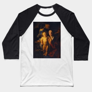 The Holy Family by Candlelight by Jacob Jordaens Baseball T-Shirt